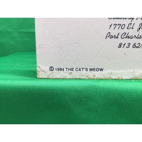 The Cats Meow 1994 Punta Gorda Depot Florida Wooden Shelf Sitter - Picture 4 of 4